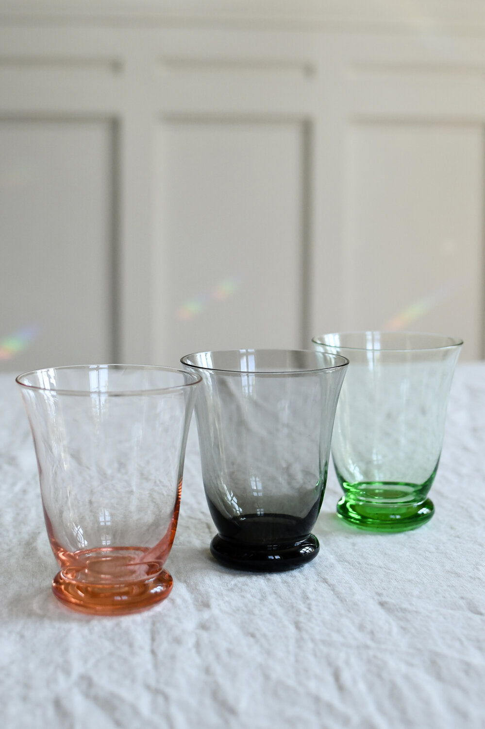 Glas m. fod, pink - H11 cm